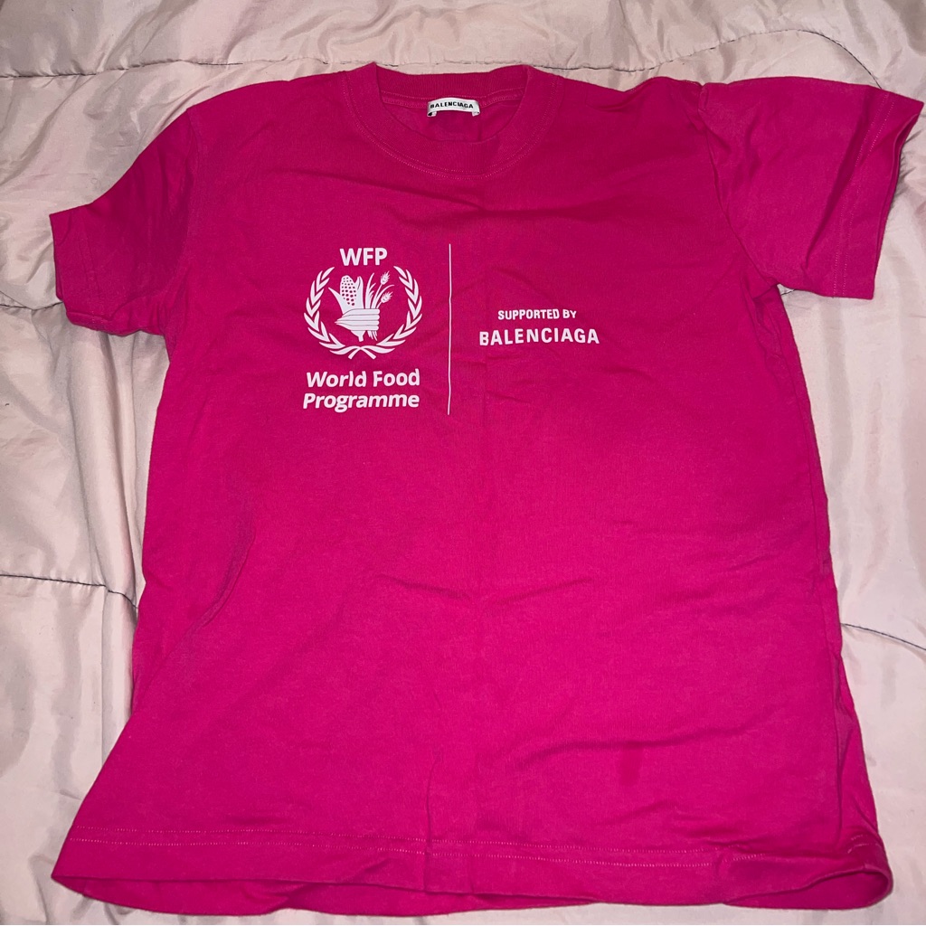 Nwt Balenciaga World Food Programme Women’s T-Shirt Wfp Pink